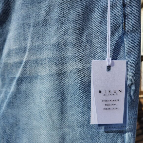 New NWT Risen High Rise Wide Leg Flare Jeans Women’s Size 15 / 32 Stretch - Picture 6 of 9